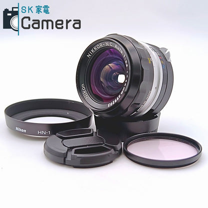 【中古】 Nikon NIKKOR-N・C Auto 24ｍｍ F2.8 非Ai ニコン HN-1 フード付き 美品