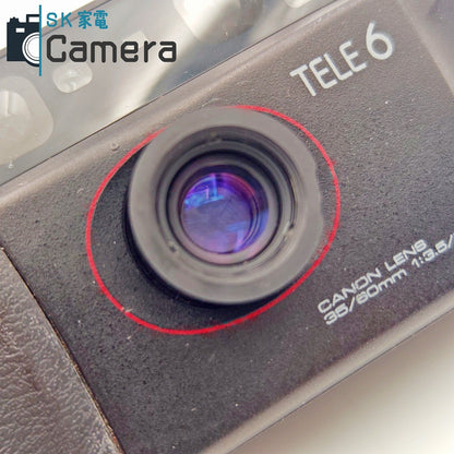 【中古】 Canon Autoboy TELE6 DATE キャノン オートボーイ コンパクトフィルムカメラ テスト用フィルムにて確認済