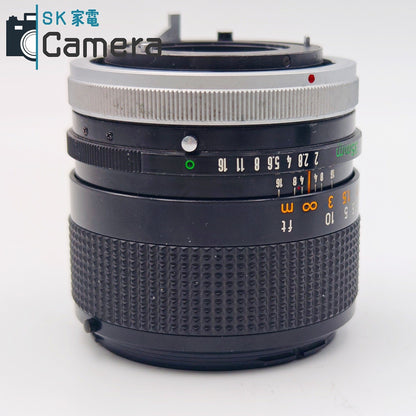 【中古】 Canon FD 35ｍｍ F2 S.S.C. 〇マーク 凹レンズ 2026年1月清掃済 キャノン