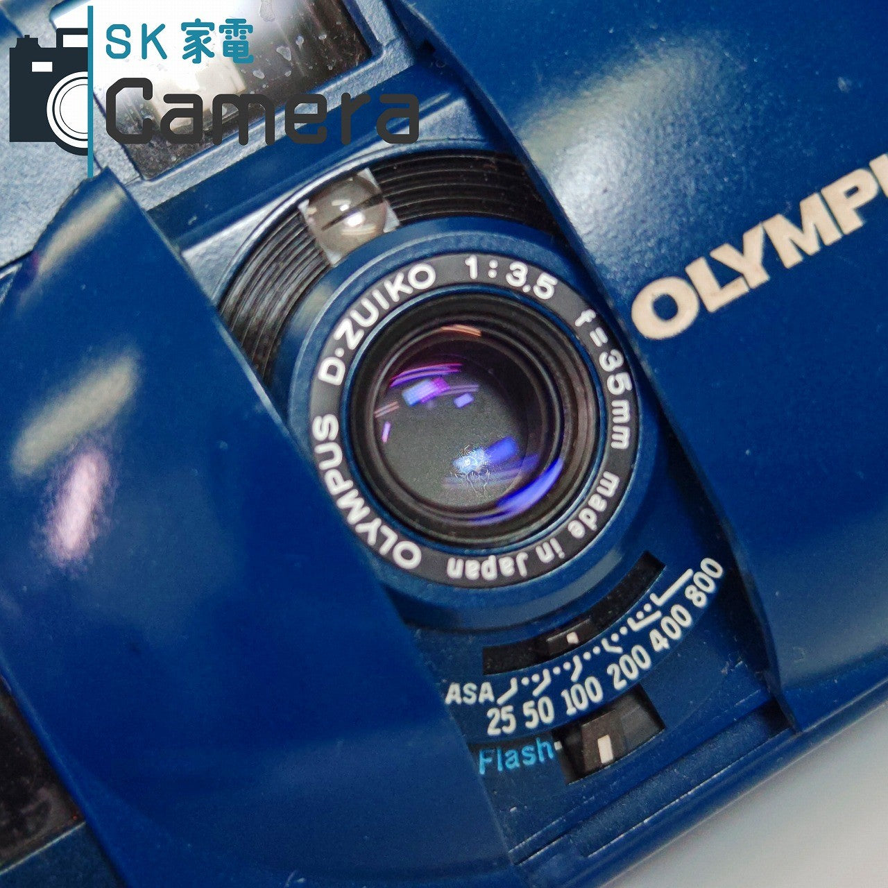 【中古】 OLYMPUS XA2 D.ZUIKO 35ｍｍ F3.5 A11 ストロボ付 ブルー オリンパス 青 動作品
