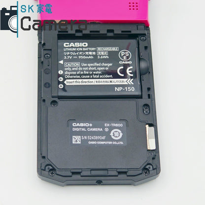【中古】 CASIO EX-TR600 EXILIM エクシリム 自撮りカメラ コンパクトデジタルカメラ ピンク MicroSD16GB 充電ケーブル付 希少