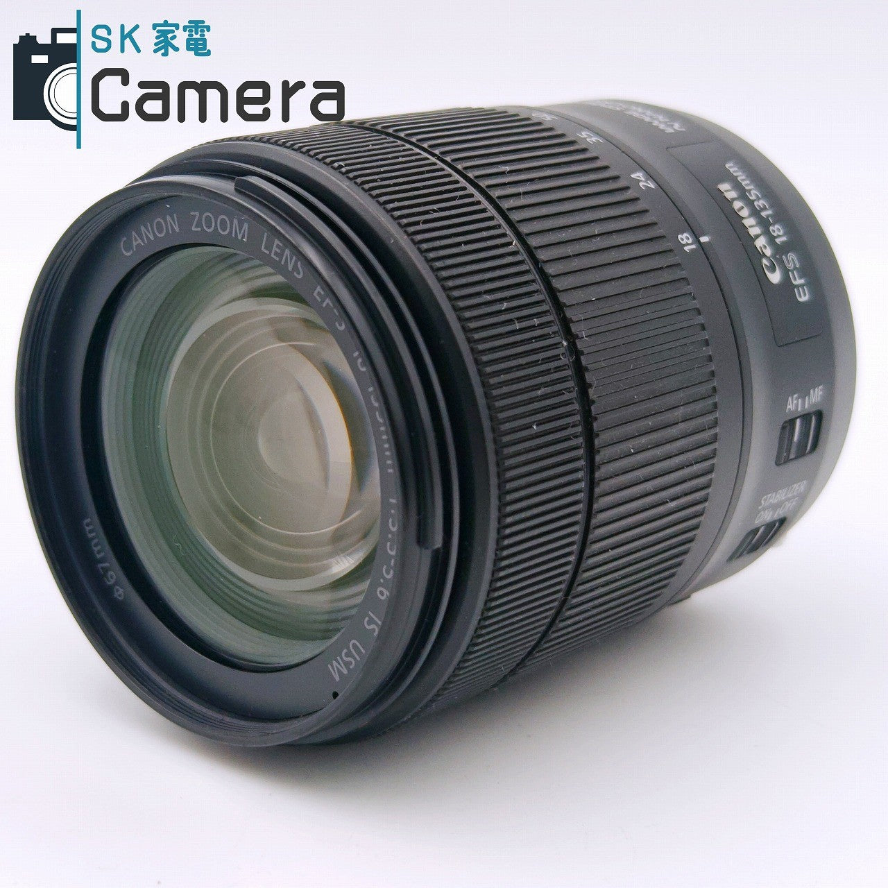 【中古】 Canon EF-S 18-135ｍｍ F3.5-5.6 IS USM キャノン EW-73D フード PLフィルター 付 美品