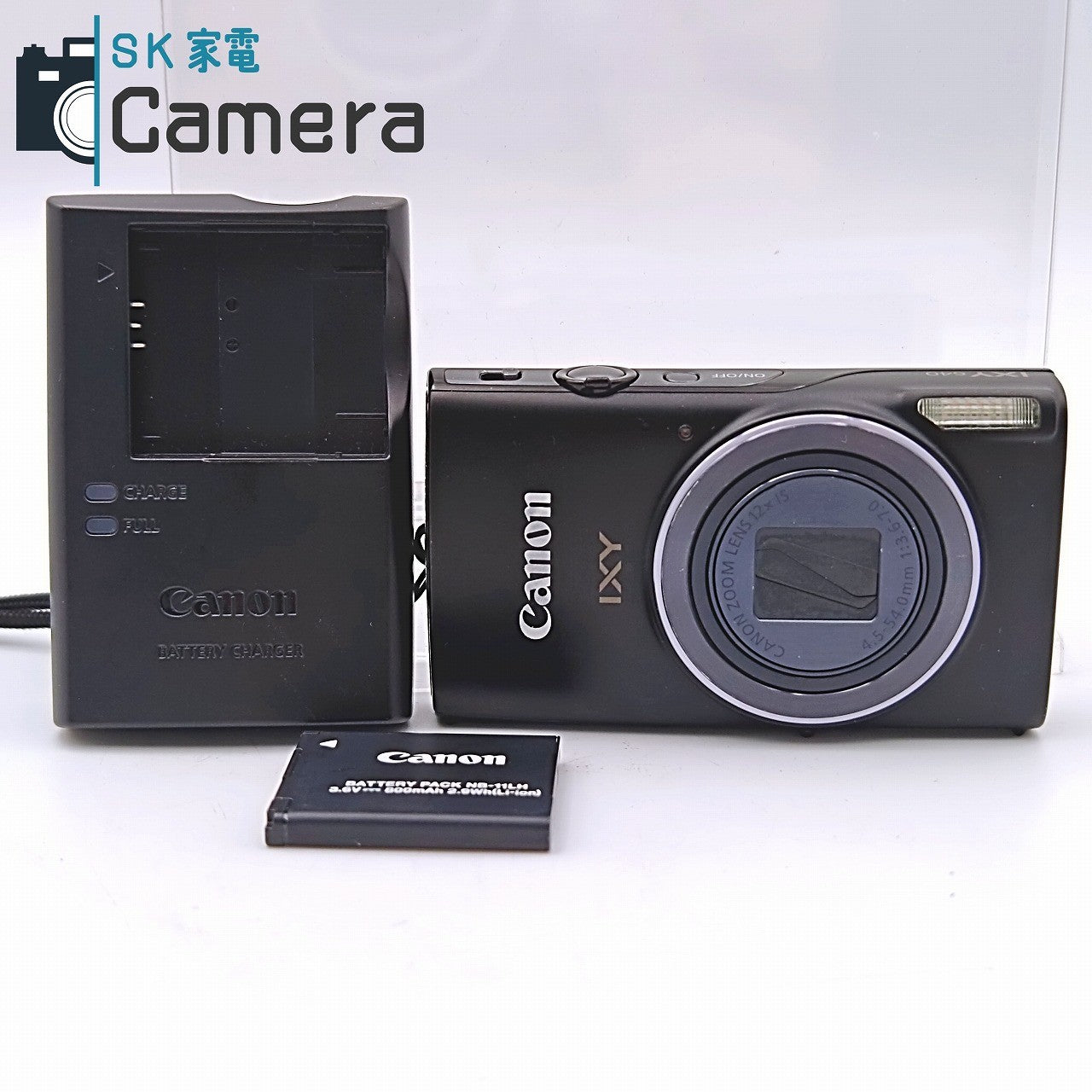 【中古】 Canon IXY 640 ブラック PC2198 電池 充電器付 キャノン コンパクトデジタルカメラ
