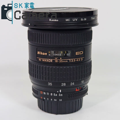 【中古】 Nikon AF NIKKOR 18-35ｍｍ F3.5-4.5 D ED ニコン キャップ フィルター付 美品